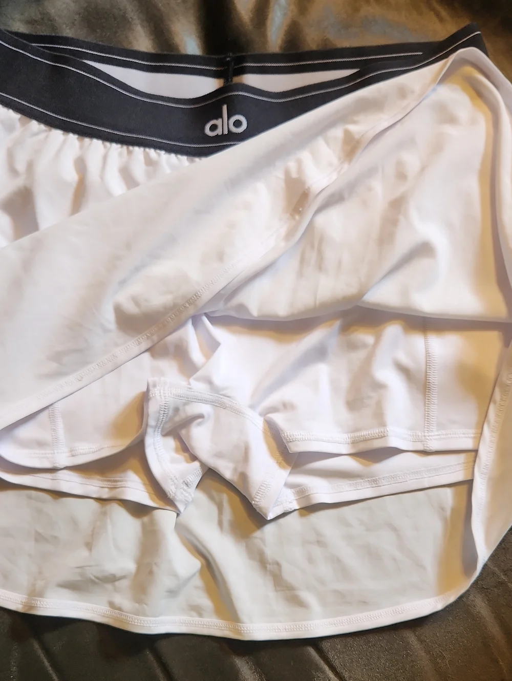 ALO Yoga White Skort with Black Waistband